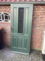 Merbau voor deur met siersmeed werk 201 x 88 cm compleet, Ophalen, Zo goed als nieuw, Buitendeur, 200 tot 215 cm