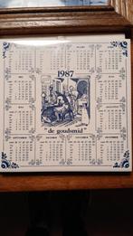 Delfts Blauw Kalenderbord 1987 'De Goudsmid', Ophalen of Verzenden