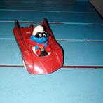 Smurf Samenzweerder in racewagen, Ophalen, Gebruikt, Overige Smurfen, Poppetje, Figuurtje of Knuffel