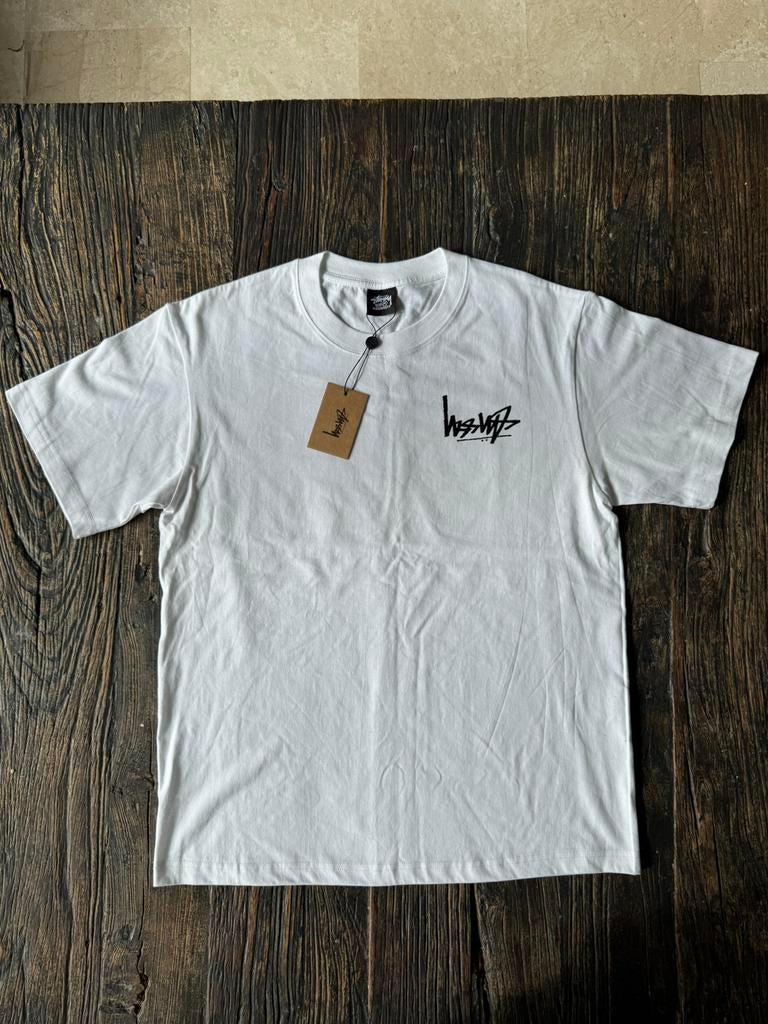Stüssy White Logo T-Shirt – Nieuw met Tags – M, Verzenden, Nieuw, Maat 48/50 (M), Wit