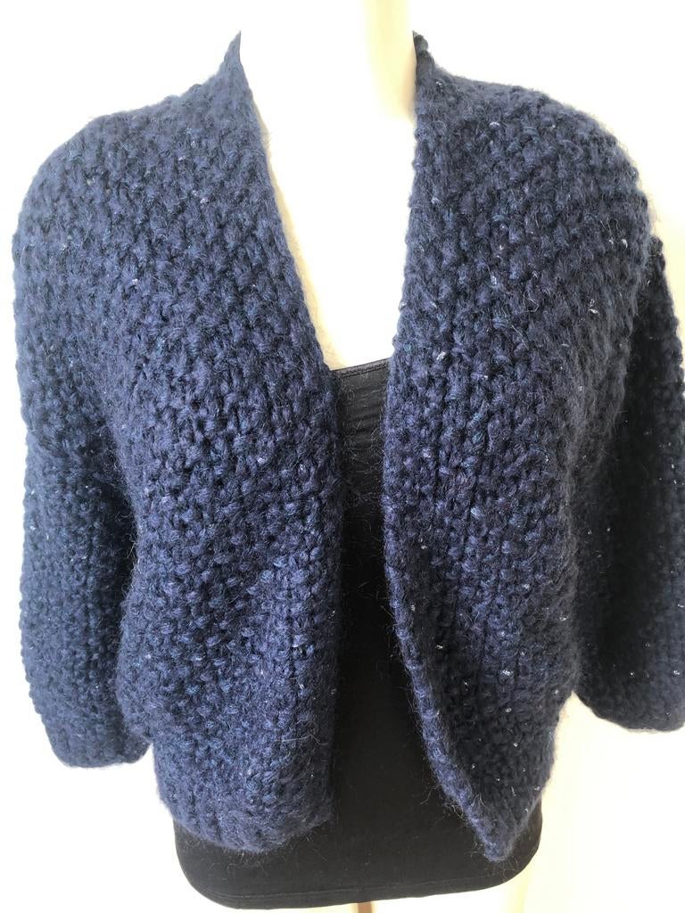 Kiro by kim donkerblauw wol wollen wollig handgebreid, Blauw, Maat 42/44 (L), Nieuw, Ophalen of Verzenden