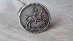 Zilver knoop 18/e eeuw met afb ruiter te paard, Ophalen of Verzenden, Zilver