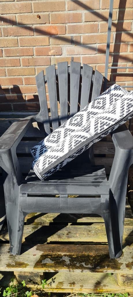 Tuin chill stoel kunststof met 2 plastic kleden, Ophalen of Verzenden