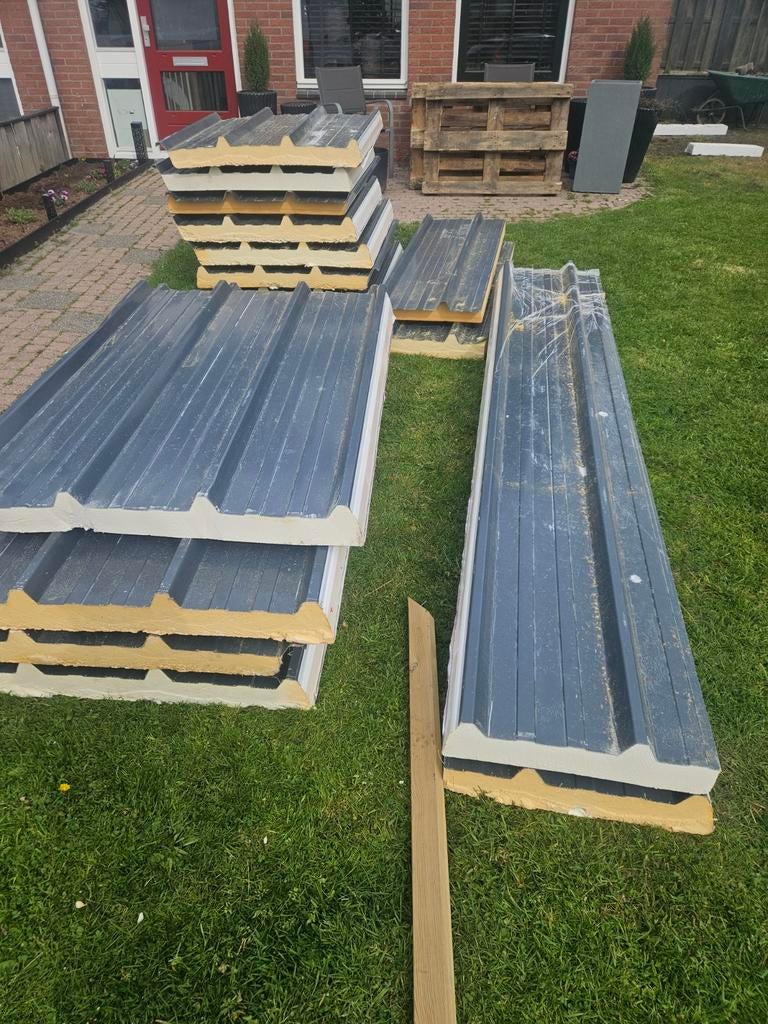 Sandwichpanelen dakplaten diverse maten, Dakplaat of Dakpanplaat, Gebruikt, Ophalen of Verzenden, 15 m² of meer