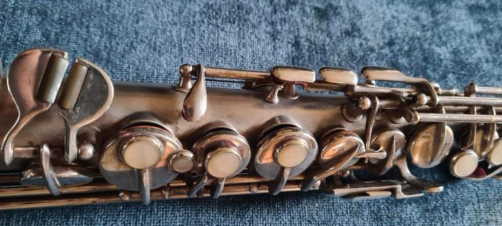 Buescher True Tone MK4 sopraan uit 1929, Muziek en Instrumenten, Blaasinstrumenten | Saxofoons, Gebruikt, Sopraan, Met koffer