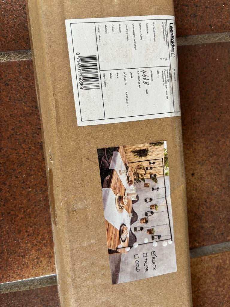 Tafel beugel zwart Leenbakker NIEUW, Ophalen, 150 tot 200 cm, Nieuw, Vijf personen of meer