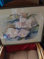 Ingelijste aquarel van bloemen, Antiek en Kunst, Kunst | Schilderijen | Klassiek, Ophalen of Verzenden