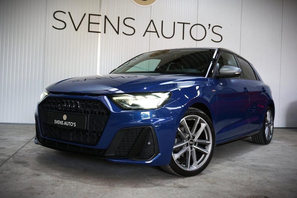 Audi A1 Sportback 30 TFSI 3x S-Line|Sonos|Sfeer|Carplay|Stoe, Zwart, Blauw, Leder en Stof, Bedrijf