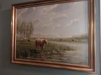 Schilderij: Hollands Landschap met Koeien,  J.M. Hozee, Antiek en Kunst, Kunst | Schilderijen | Klassiek, Ophalen of Verzenden