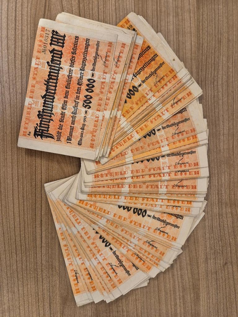Duitsland - Notgeld Stadt Essen 500k Mark 1923 124 Stuks, Postzegels en Munten, Bankbiljetten | Europa | Niet-Eurobiljetten, Ophalen of Verzenden