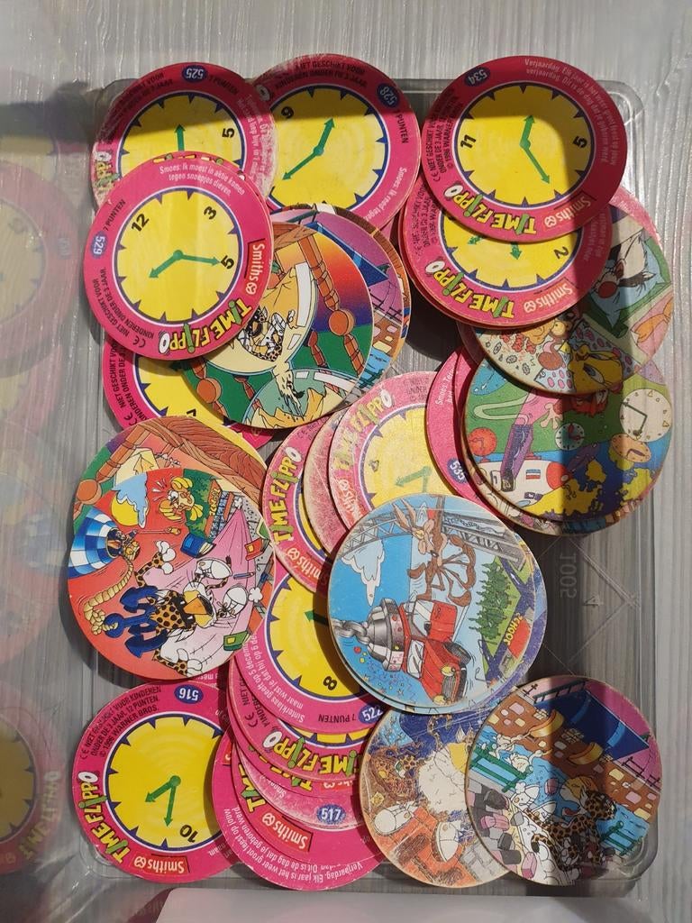 Bakje vol Time Flippo's Smiths Lays Cheetos van vroeger, Ophalen of Verzenden, Time, Losse flippo's