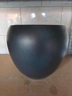 Antraciete bloempot 24 x 22 cm, Ophalen, Rond, Aardewerk, Minder dan 40 cm