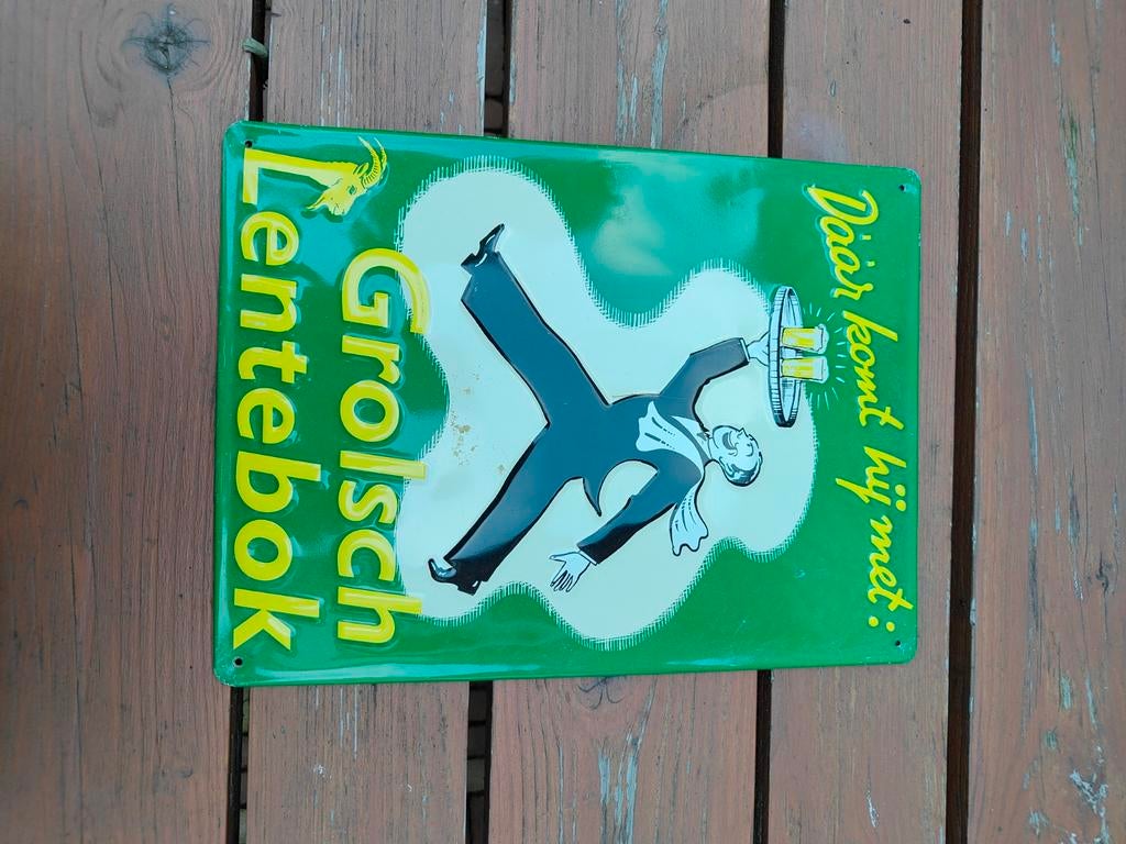 Grolsch Lentebok reclamebord, Ophalen of Verzenden