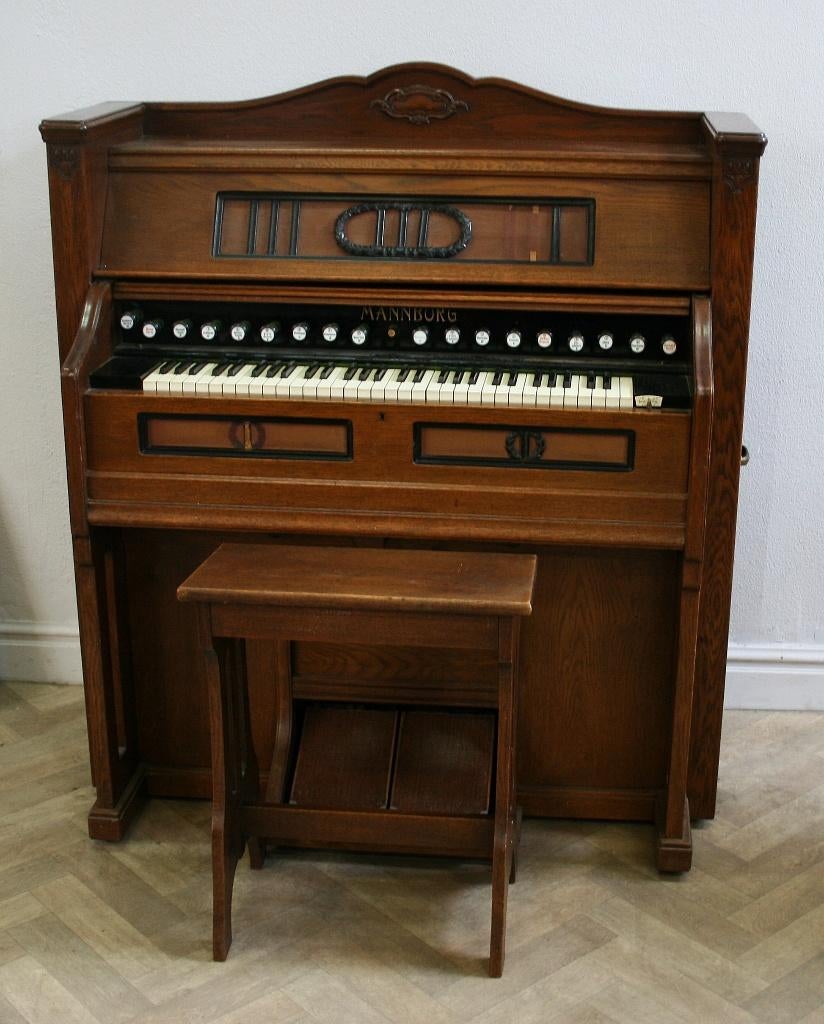 Antieke Mannborg harmonium, werkend, bieden vanaf €78, Ophalen, Gebruikt, 1 klavier, Harmonium