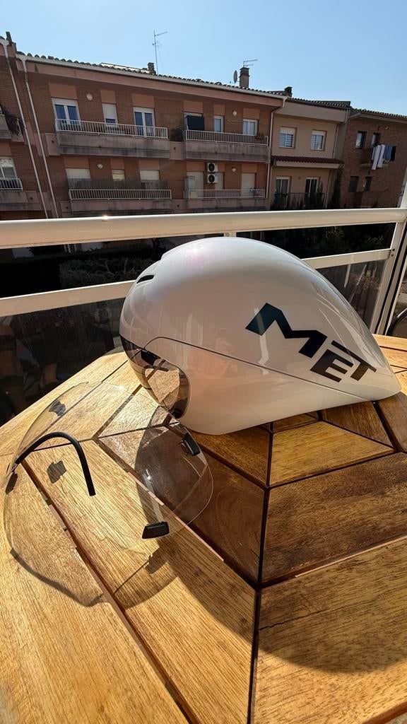 MET Drone tijdrithelm met vizieren, Ophalen of Verzenden, Gebruikt, Overige maten, Heer of Dame