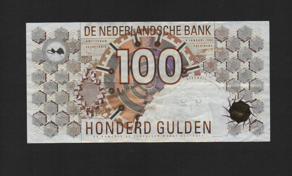 100 Gulden Bankbiljet 1992 Mooi Fris Biljet Donkere barcode, Ophalen of Verzenden, 100 gulden, Los biljet