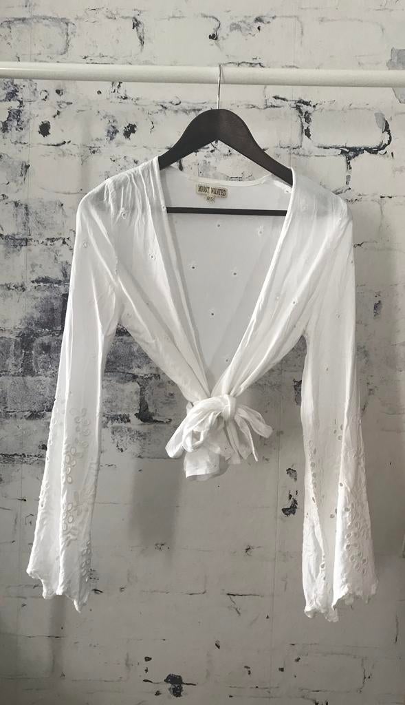 Moost wanted Alina wikkeltop, Verzenden, Wit, Lange mouw, Maat 36 (S)