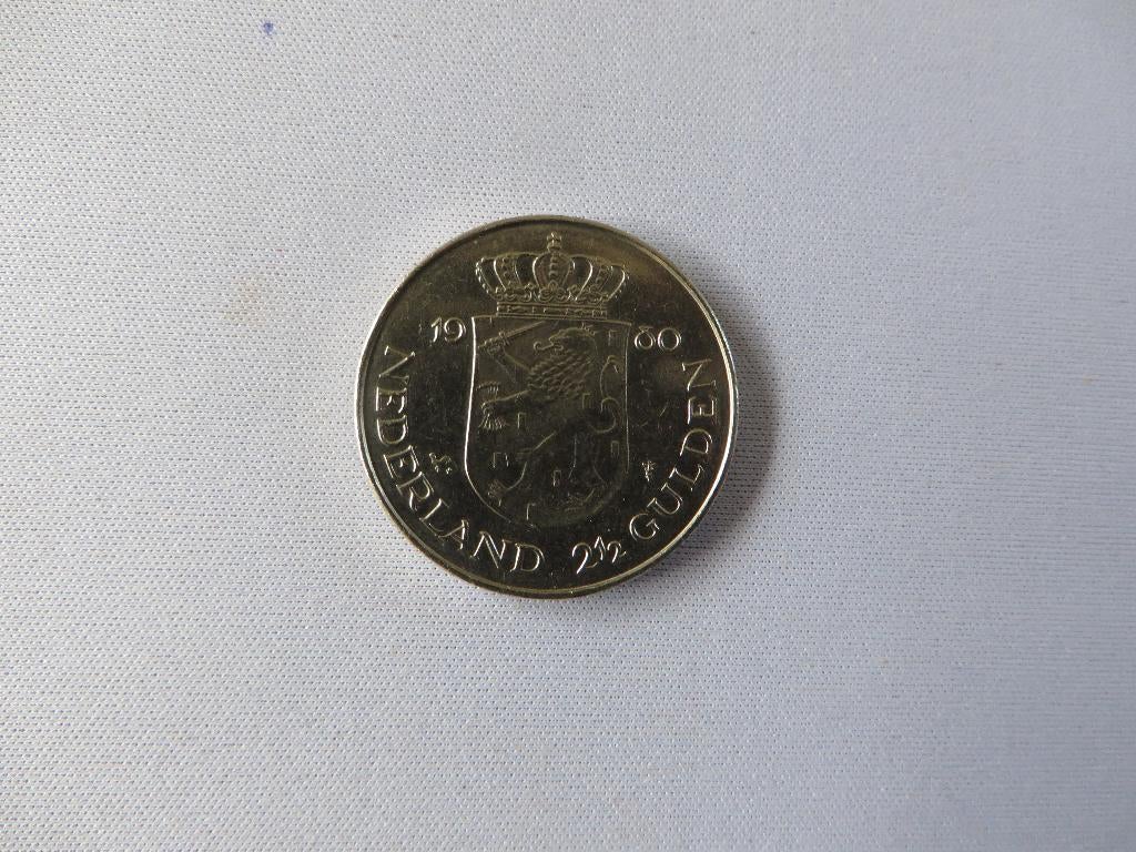 Rijksdaalder 2 1/2 Gulden 30 april 1980 Dubbele Kop, Ophalen of Verzenden, Koningin Juliana, 2½ gulden, Losse munt