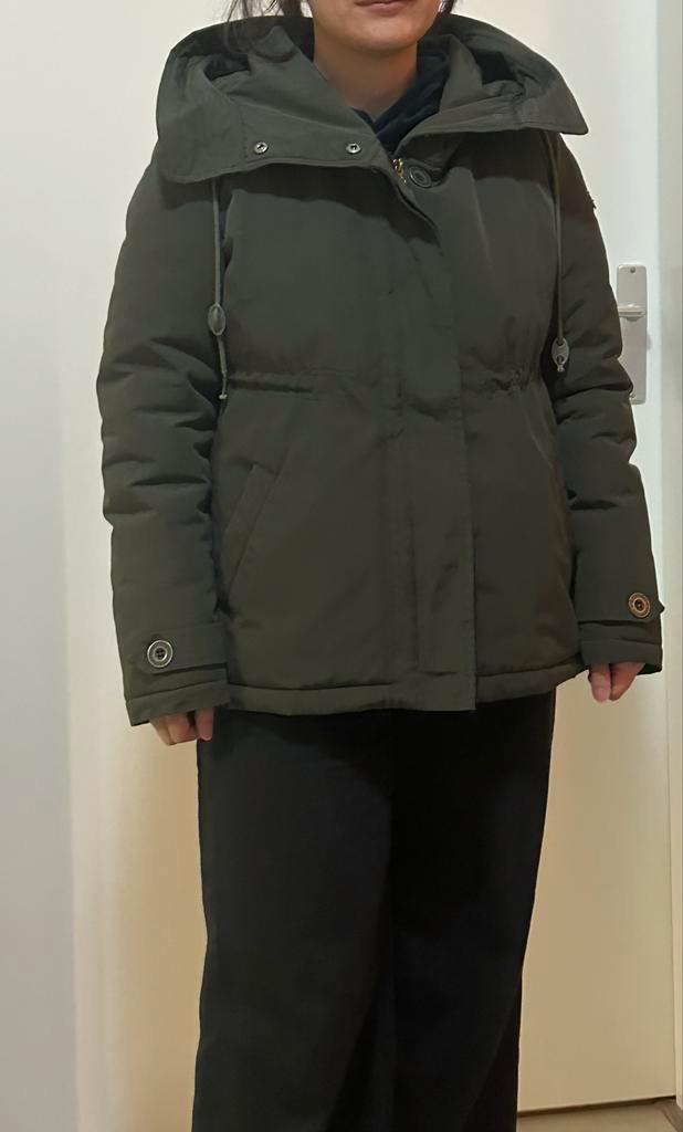 Dreimaster winterjas - Warme en stijlvolle jas, Kleding | Dames, Jassen | Winter, Zo goed als nieuw, Maat 36 (S), Groen, Ophalen of Verzenden