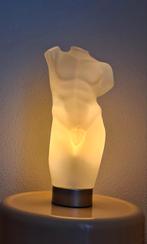 James & Poki glazen torso tafellamp jaren 90  uniek mooi, Ophalen, Minder dan 50 cm, Vintage modern interieur design, Glas