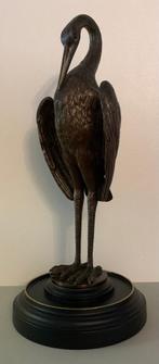 Antiek Bronzen Kraanvogel, Ophalen, Brons