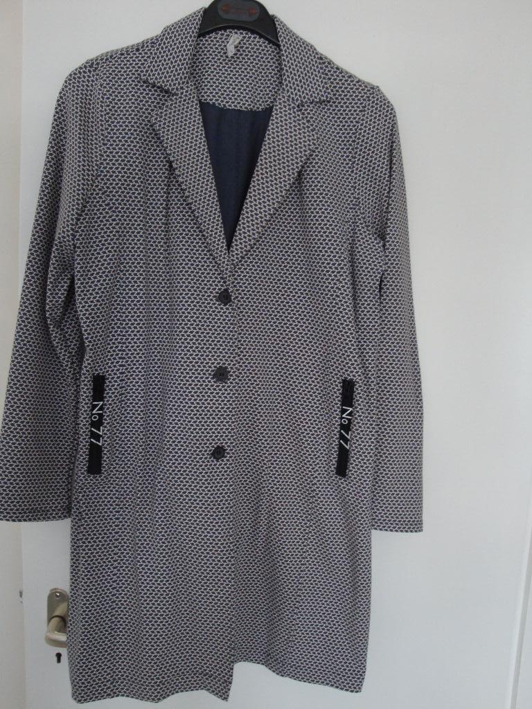 Maat L. Grijs ZOSO colbert met witte print., Maat 42/44 (L), Ophalen of Verzenden, Zo goed als nieuw, Jasje