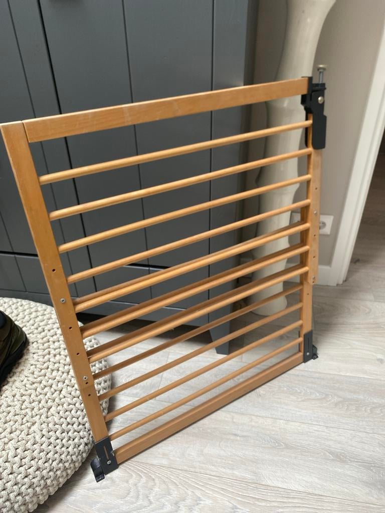 Houten traphekje verstelbaar, Ophalen, Gebruikt, 115 cm of meer, Schroefhekje