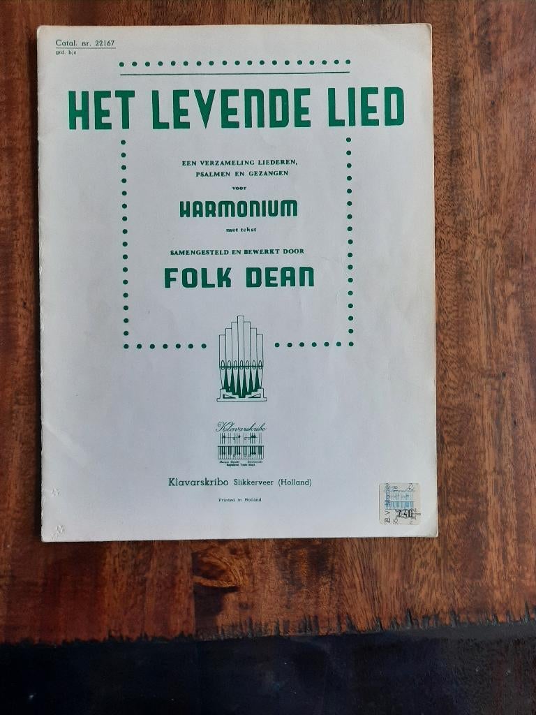Folk Dean Klavarskribo  Het levende lied, Ophalen of Verzenden, Gebruikt, Les of Cursus