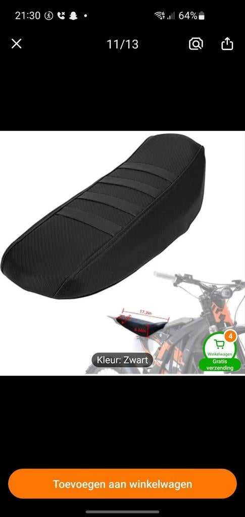 Zwarte seat cover NIEUW, Ophalen, Nieuw, Zadel, Overige merken