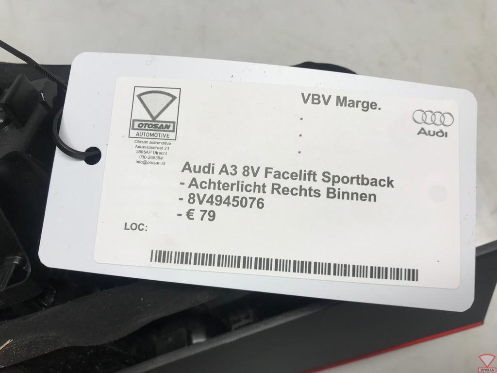 audi a3 8v facelift achterlicht rechts binnen 8v4945076, Gebruikt, AUDI AG, Auto-Union-Strasse 1
85045  Ingolstadt, DE, Kundenbetreuung@audi.de