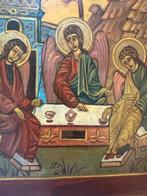 Antieke Russische Icoon: De Heilige Drie-eenheid, Ophalen of Verzenden