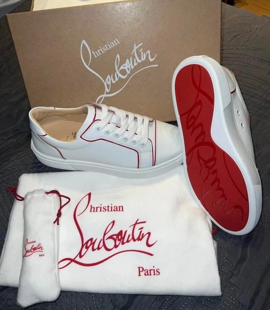 Christian Louboutin Dames Sneakers Wit - Maat 37,5, Ophalen of Verzenden, Zo goed als nieuw, Wit, Overige merken