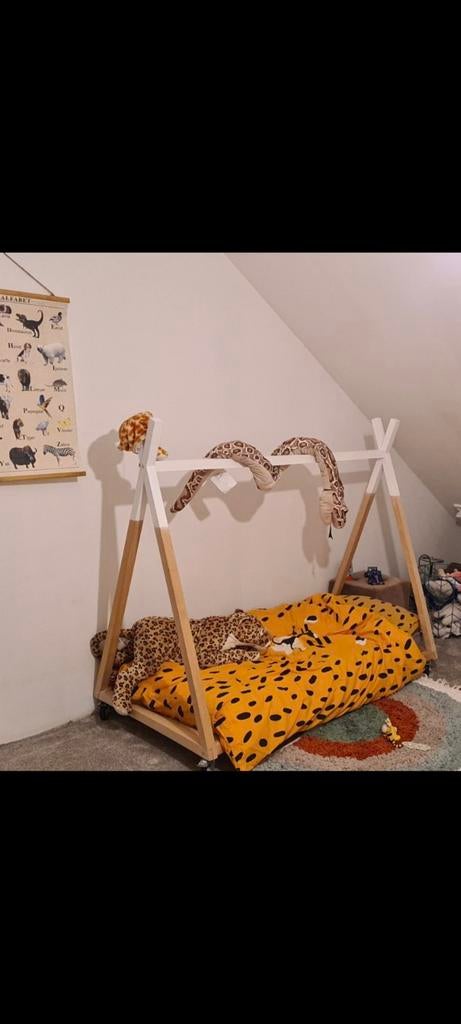 Kinderbed Tipi Stijl - Houten bed voor Kinderkamer, Ophalen, Gebruikt, Eenpersoons, Overige maten