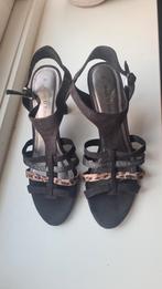 Italiaanse sandalen, dansschoenen maat 41, Ophalen of Verzenden, Zo goed als nieuw, Zwart, Sandalen of Muiltjes