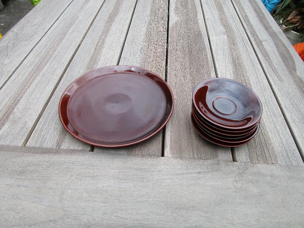 Retro gebakstel uit de jaren 70 puntgaaf, Ophalen of Verzenden, Huis en Inrichting