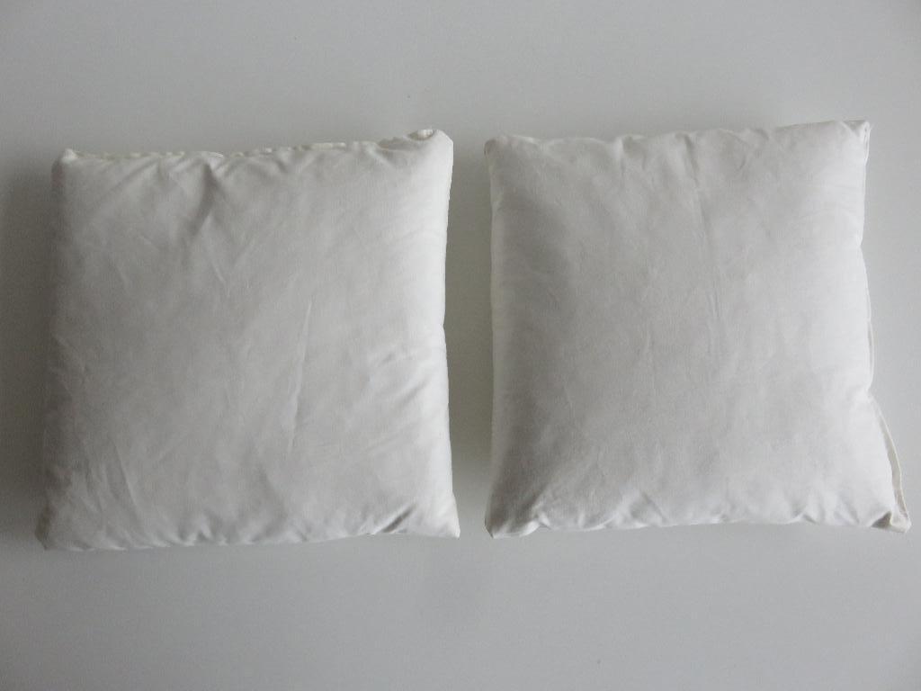 2 kleine binnenkussens van 20x20 cm, Huis en Inrichting, Woonaccessoires | Kussens, Ophalen of Verzenden, Zo goed als nieuw, Wit