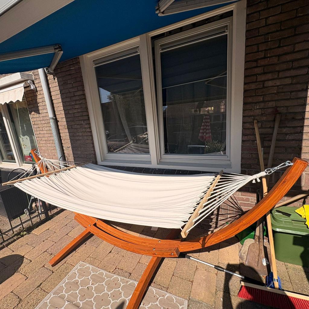 Nieuwe hangmat met standaard - Hagelnieuw!, Tuin en Terras, Ophalen, Meerpersoons, Nieuw, Met standaard