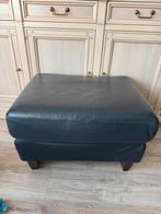 Voetenbank poef hocker, Ophalen, Leer, Zo goed als nieuw, Vierkant