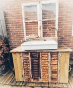 Originele HP buitenwasbak/keuken met koperen kraan, Ophalen, Gebruikt