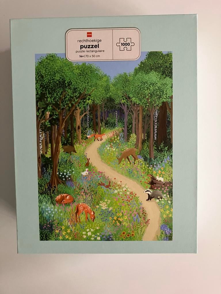 Hema Legpuzzel 1000 stukjes - Bosdieren, Hobby en Vrije tijd, Verzenden, 500 t/m 1500 stukjes, Zo goed als nieuw, Legpuzzel