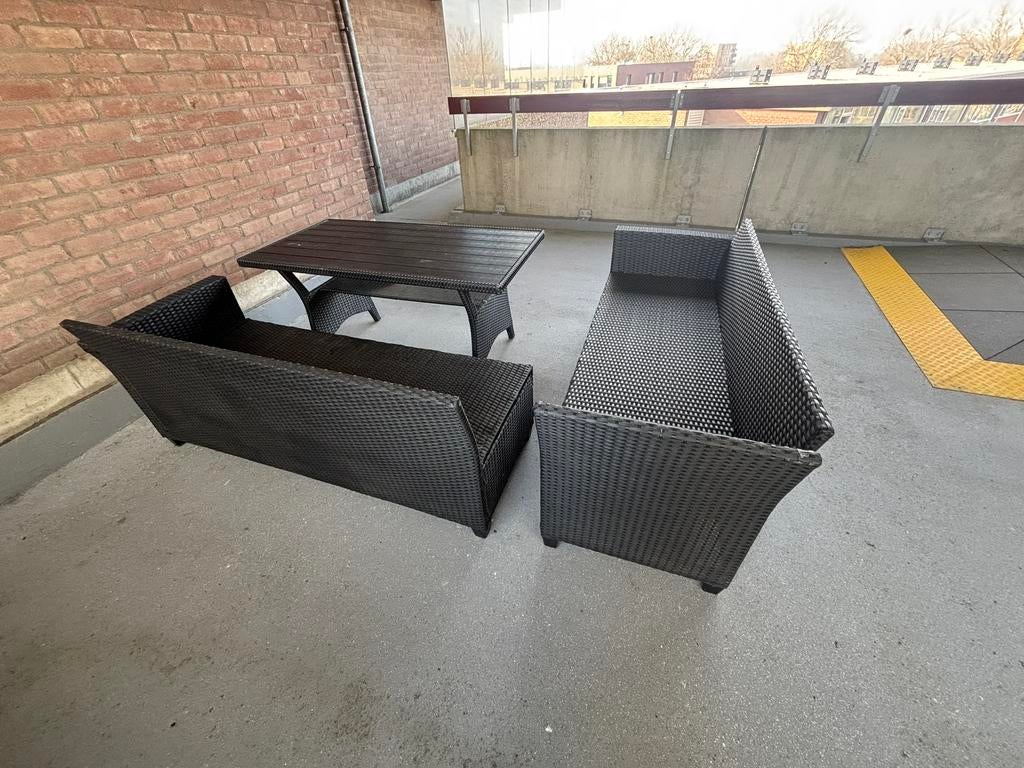 Tuinset met stoehoezen, Tuin en Terras, Tuinsets en Loungesets, Ophalen, Zo goed als nieuw