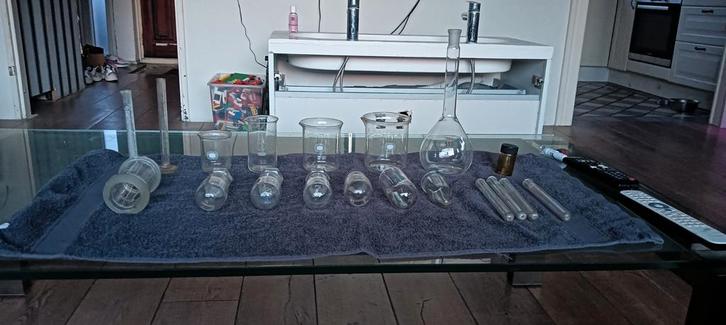 Diverse set laboratorium glaswerk, Verzamelen, Overige Verzamelen, Ophalen of Verzenden