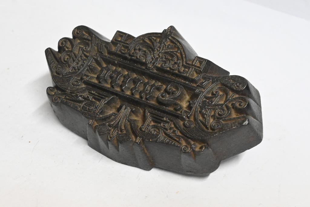 lucero lutero drukblok antiek drukkers cliche gietijzer, Ophalen of Verzenden