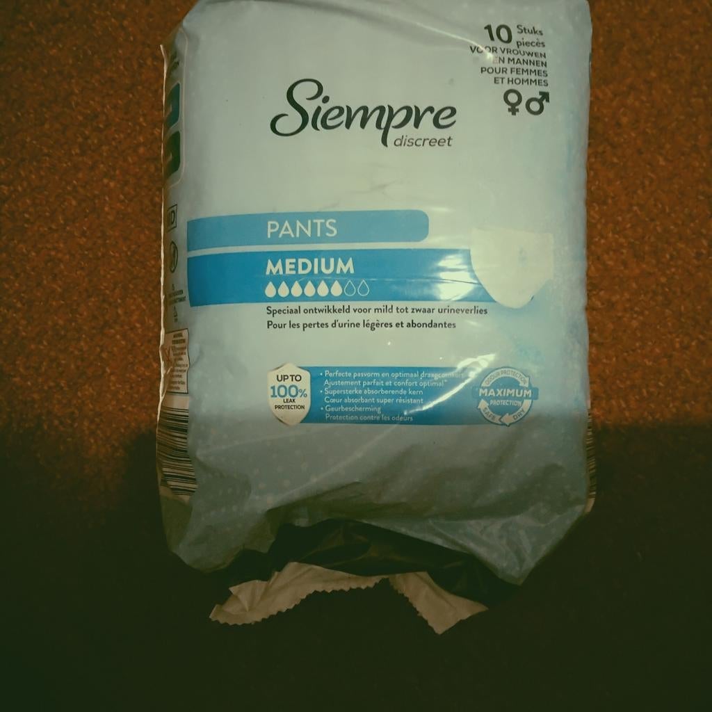 Incontinentie verband, Ophalen, Nieuw