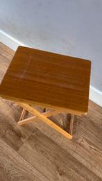 Handige inklapbare bamboe bijzettafel, Minder dan 55 cm, Gebruikt, Rechthoekig, Hout