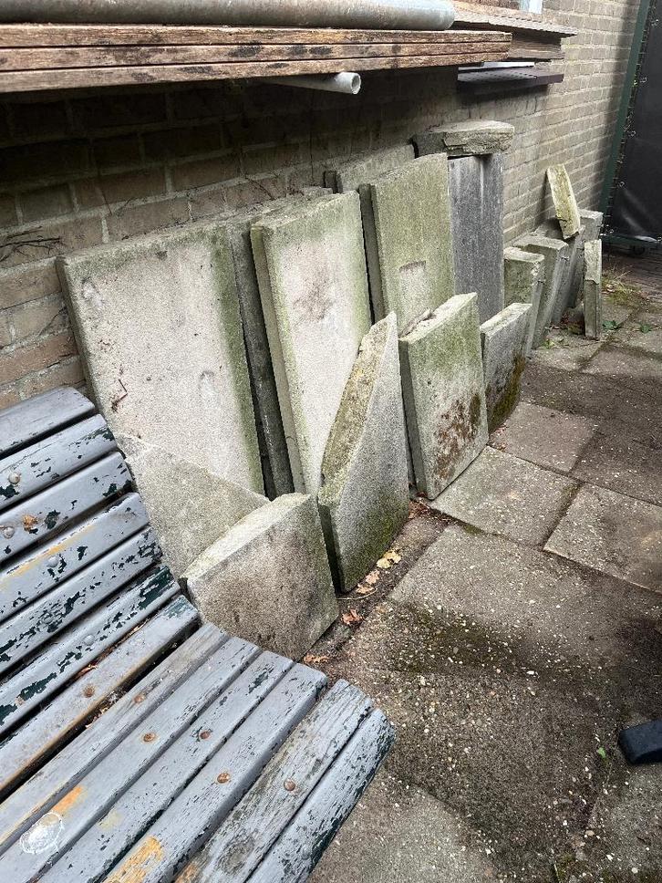 Oude dekstenen, Tuin en Terras, Tuinwanddecoratie, Gebruikt, Ophalen