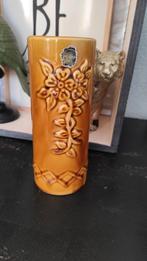 Vintage vaasje aardewerk bruin Honing, Gebruikt, Overige kleuren, Aardewerk of Porselein, Ophalen of Verzenden