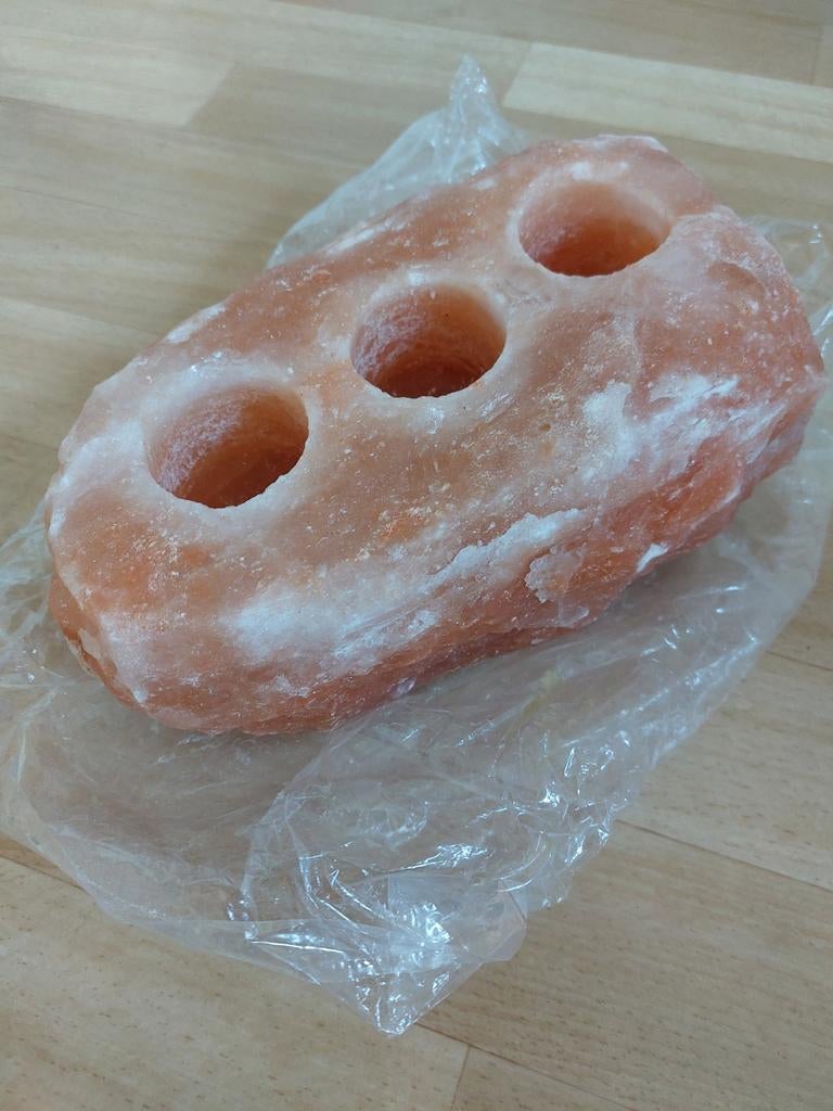 Grote zoutsteen theelichthouder - 4,2 kg, Ophalen, Overige materialen, Overige kleuren, Nieuw