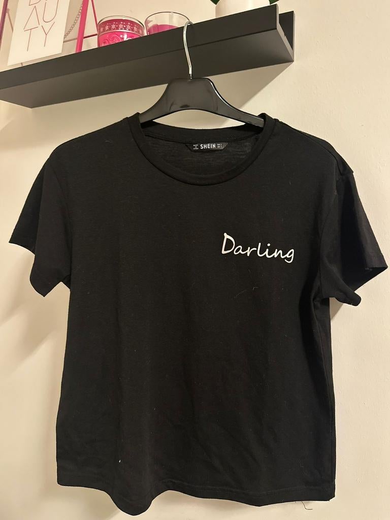 Zwart T-shirt met 'Darling' opdruk, Zwart, Ophalen of Verzenden, Zo goed als nieuw, Korte mouw