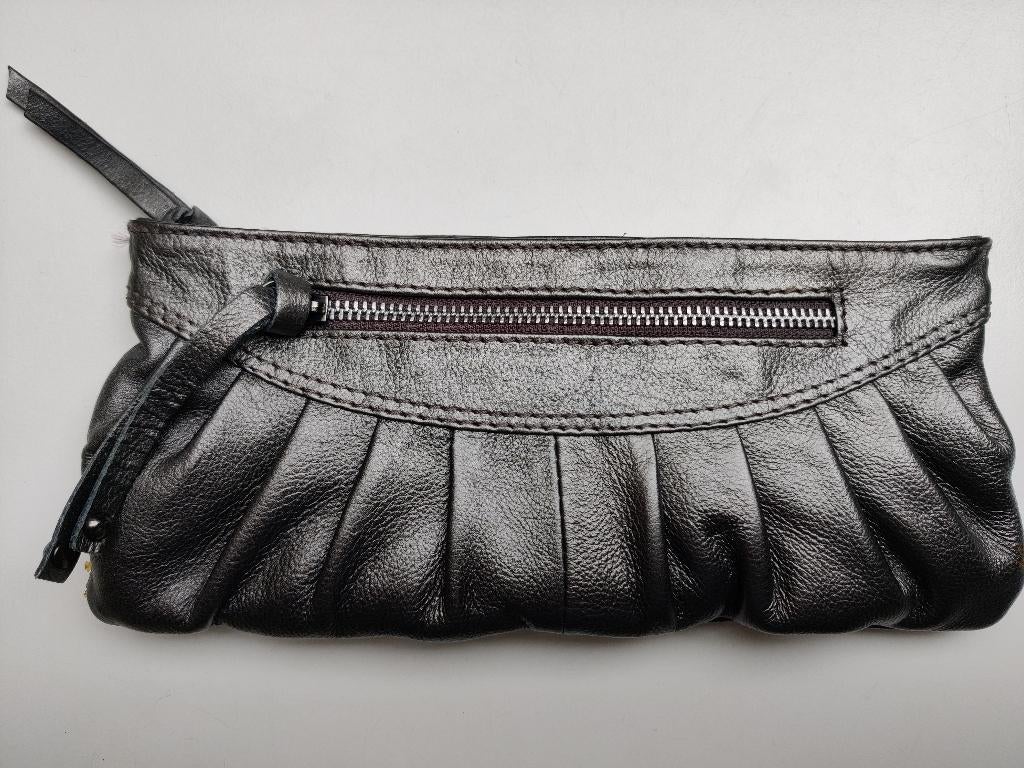 Avondtasje, grijs/metaalkleurig, De Bijenkorf, Ophalen of Verzenden, Zo goed als nieuw, Grijs, Avondtasje